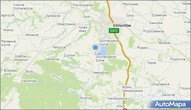 mapa Szymanowice Dolne, Szymanowice Dolne na mapie Targeo